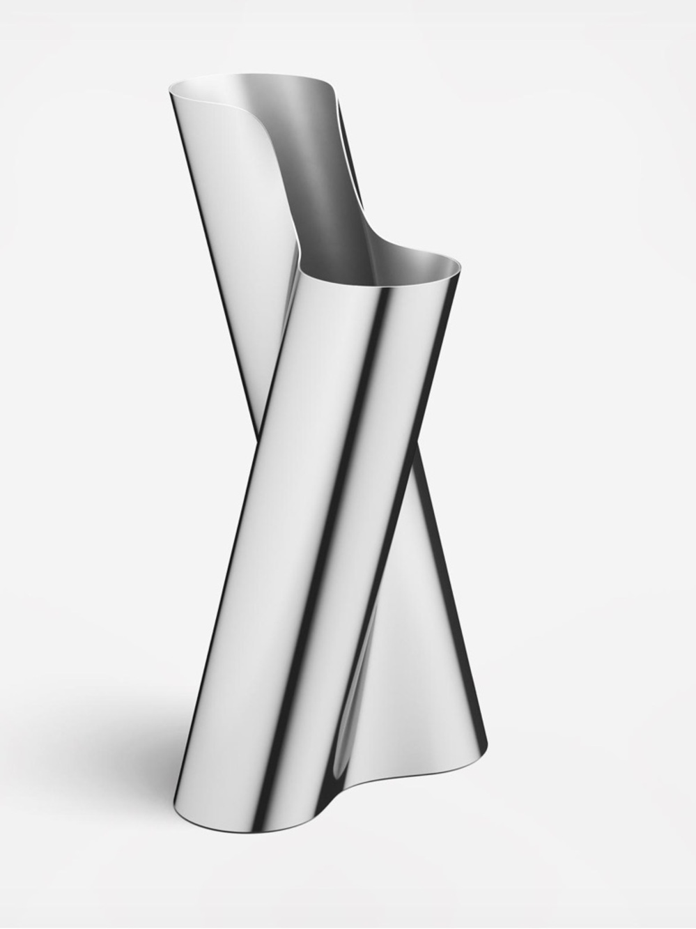LITUUS Vase, Medium, in stainless steel. Geog Jensen